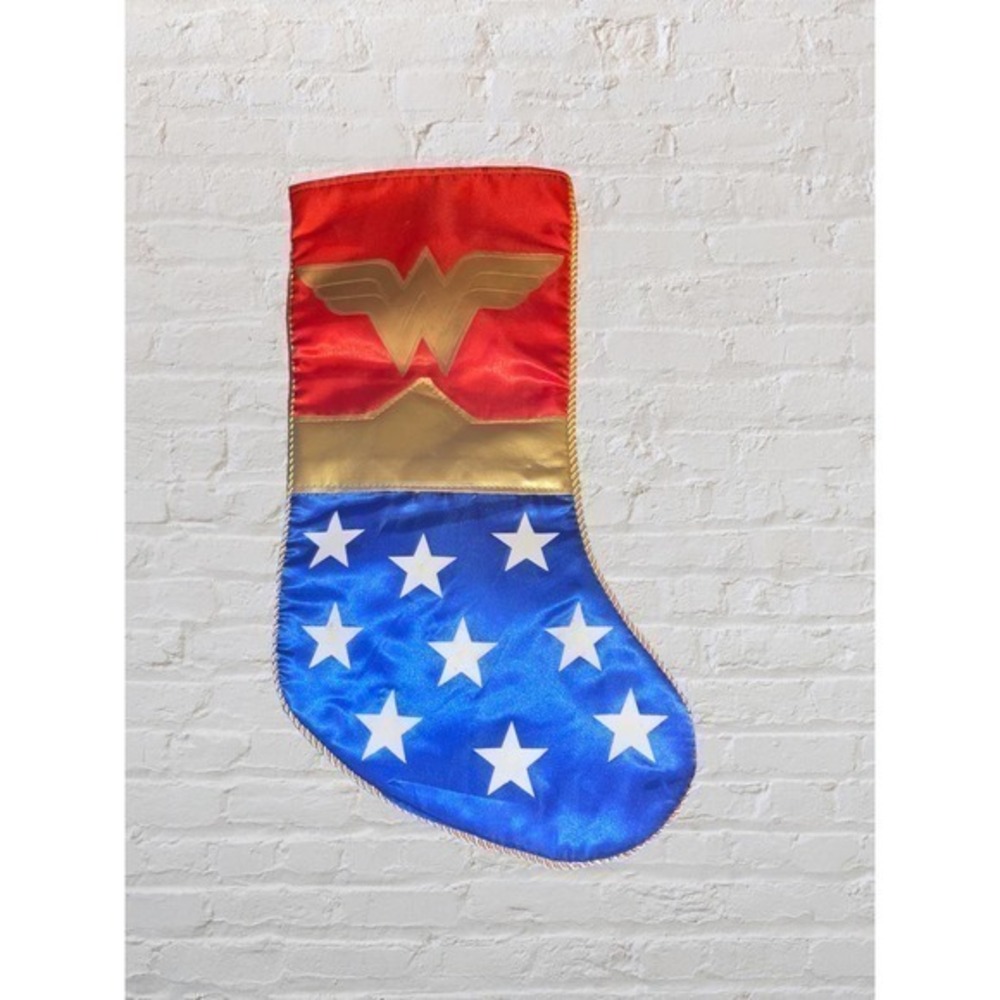 Kurt Adler Wonder Woman Logo Applique Christmas Stocking